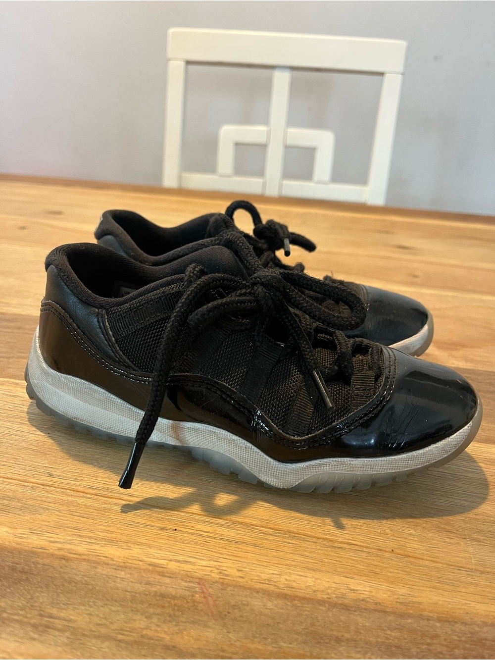 Jordan Black Low-Top Patent Leather Sneakers